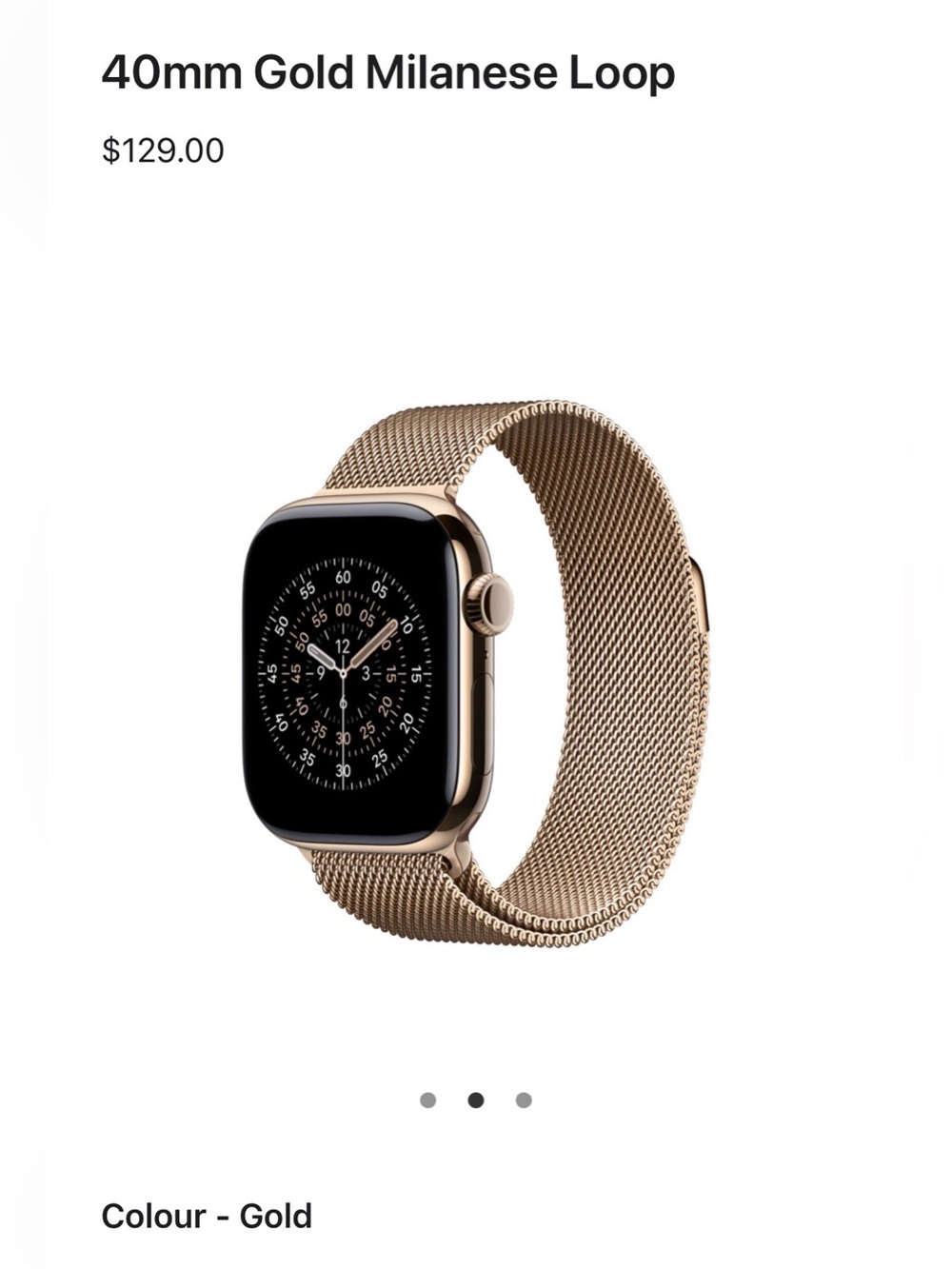 Apple Watch Band                         Gold Milanese Loop